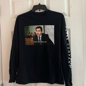The Office graphic long sleeve tee. Unisex Size M black “thats what she said”